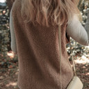  MY DREAM LIFE | Sherpa Contrast Trim Patch Pocket Cartridge Toggle Button Vest