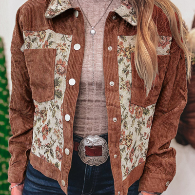 Autumn Retro Blossom Patchwork Jacket