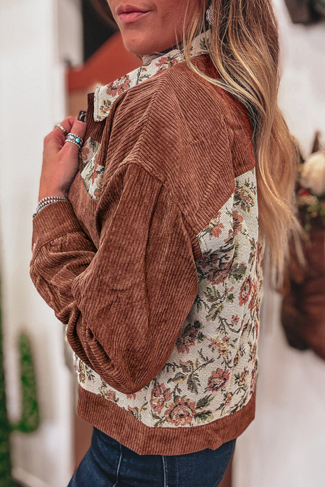 Autumn Retro Blossom Patchwork Jacket