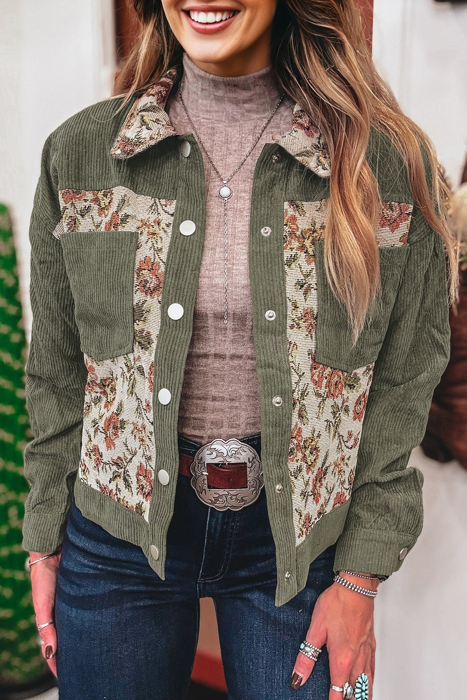 Autumn Retro Blossom Patchwork Jacket