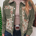  Autumn Retro Blossom Patchwork Jacket