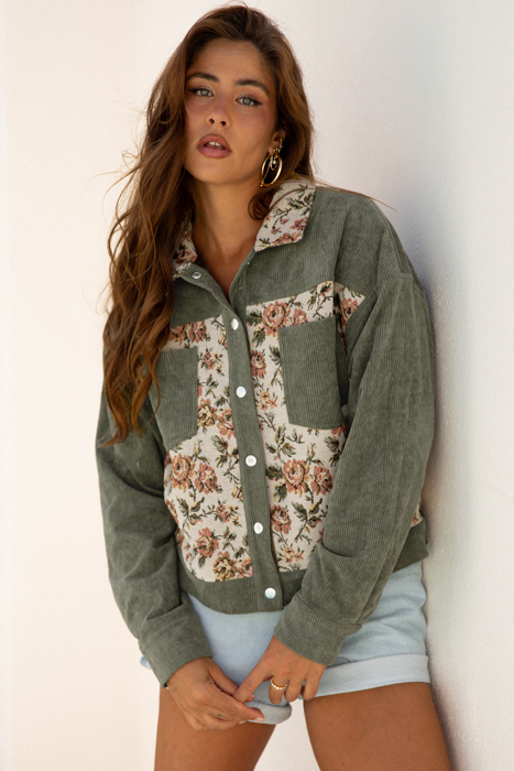 Autumn Retro Blossom Patchwork Jacket