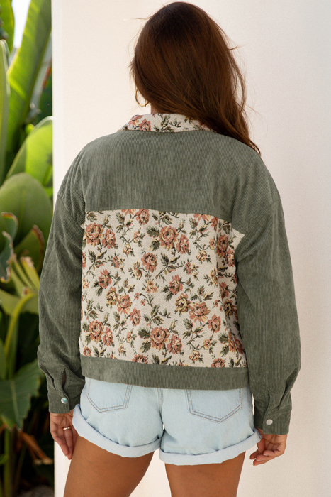 Autumn Retro Blossom Patchwork Jacket