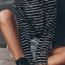 Casual Retro Striped Long Sleeve Top