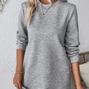  MY DREAM LIFE | Textured Long Sleeve Side Pockets Shift Dress