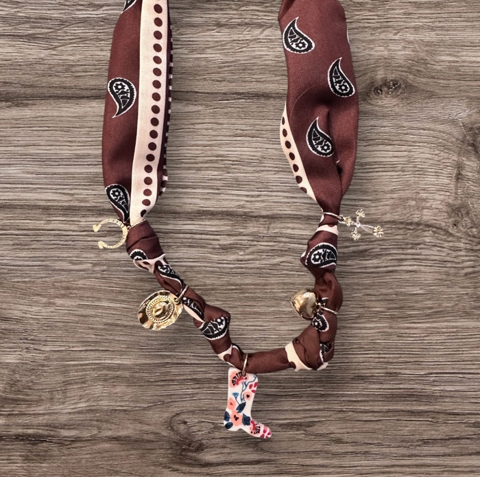 MY DREAM LIFE | Western Scarf Charm Necklace-boot Hat Cross Horseshoe