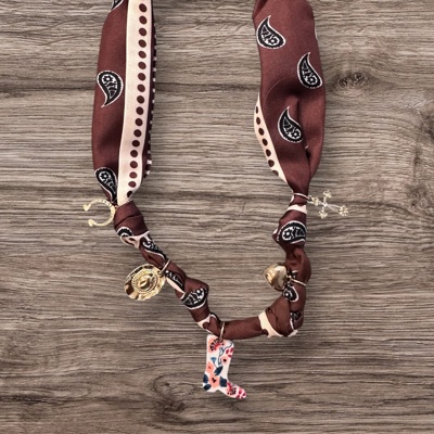 MY DREAM LIFE | Western Scarf Charm Necklace-boot Hat Cross Horseshoe
