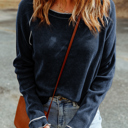  MY DREAM LIFE |Textured Round Neck Long Sleeve Top | Free Shipping