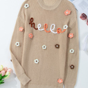  Hello Fall Embroidered Knit Loose Sweater | S-XL