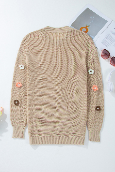 Hello Fall Embroidered Knit Loose Sweater | S-XL