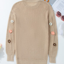  Hello Fall Embroidered Knit Loose Sweater | S-XL