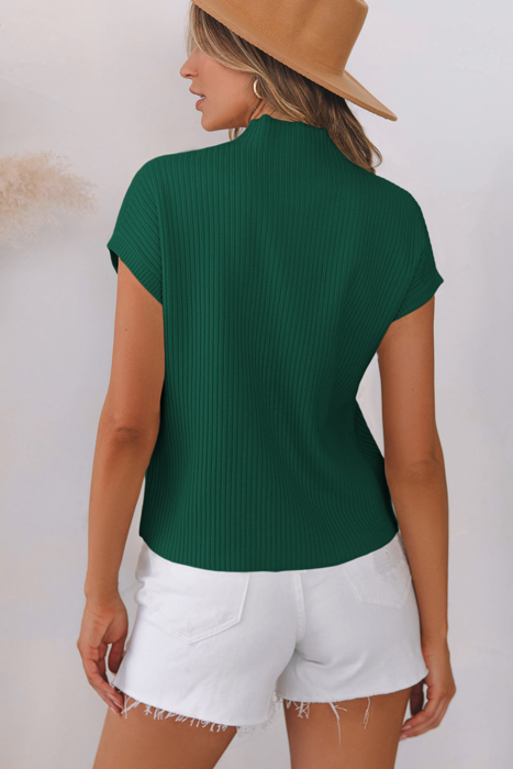 MY DREAM LIFE | Pocket Ribbed Knit Short Sleeve Sweater | S-XL