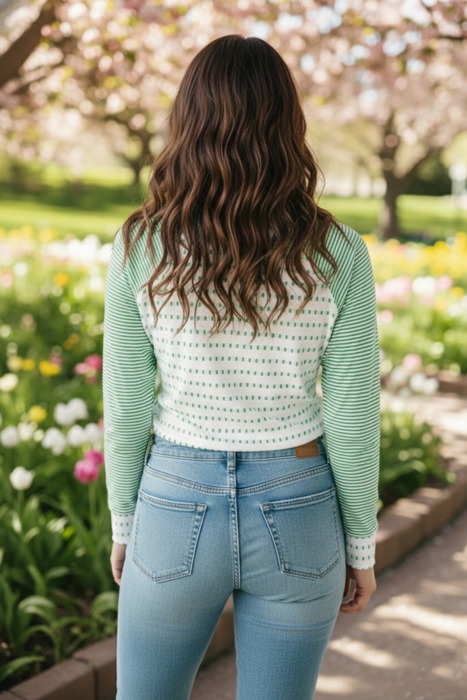 Spring Easy Patchwork Stripe Raglan Top | S-XL