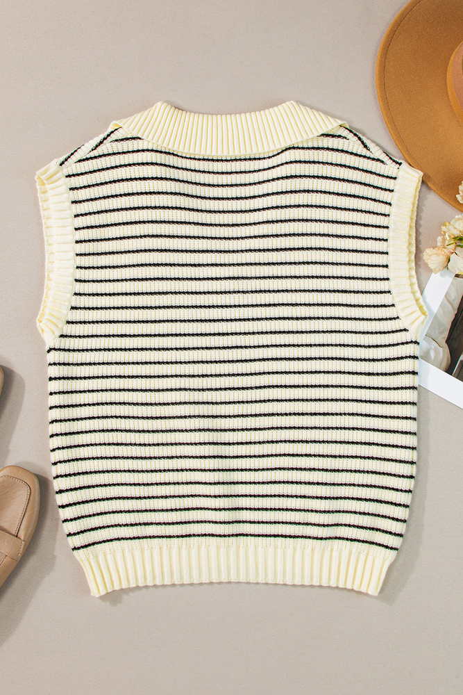 Stripe V-Neck Sweater Vest