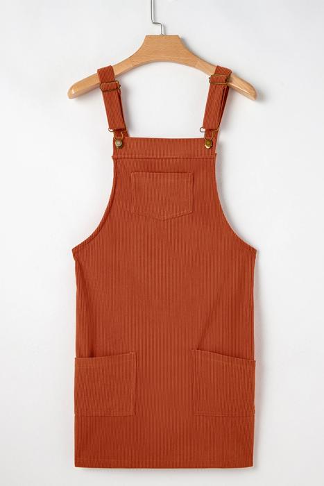 MY DREAM LIFE | Front Pockets Corduroy Overall Dress