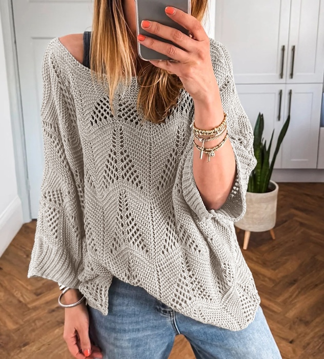 Hollow Out Knit Casual Sweater | S-XL
