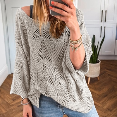 Hollow Out Knit Casual Sweater | S-XL