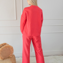 Checkered Textured Top and Pants Set | S-2XL
