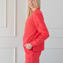  Checkered Textured Top and Pants Set | S-2XL