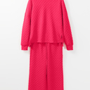  Checkered Textured Top and Pants Set | S-2XL