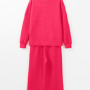  Checkered Textured Top and Pants Set | S-2XL
