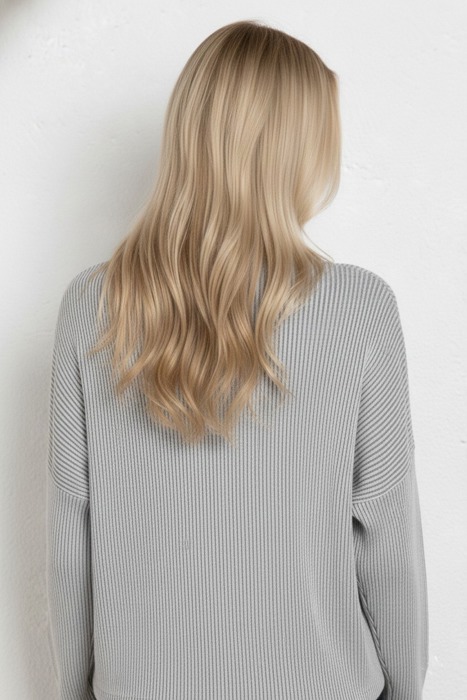 Oversized Striped Ribbed Long Sleeve Top