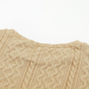  Puffy Sleeve Textured Knit Sweater