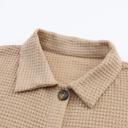  Waffle Knit Button Up Casual Shirt