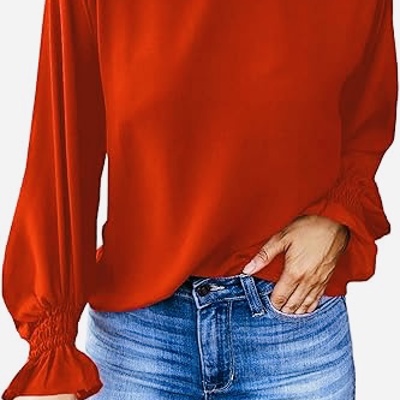 Ruffle Bubble Sleeve Top | S-2XL