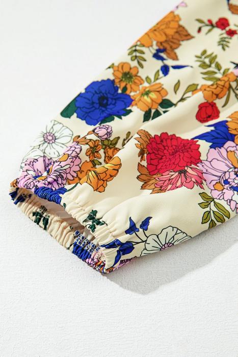 Floral Charm Ruffle Shoulder Blouse | S-XL