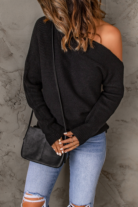Off Shoulder Knit Sweater