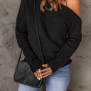  Off Shoulder Knit Sweater