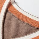  MY DREAM LIFE | Contrast Striped Trim V Neck Varsity Light Sweater | S-XL