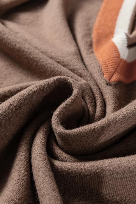 MY DREAM LIFE | Contrast Striped Trim V Neck Varsity Light Sweater | S-XL