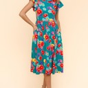  My Floral Spring Fit & Flare Midi Dress with Pockets | S-3X