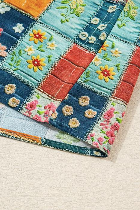 Spring Boho Bloom Print Roll Up Sleeve Blouse | S-XL