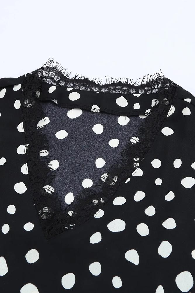 Polka Dot and Lace Top