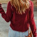  MY DREAM LIFE |Textured Round Neck Long Sleeve Top | Free Shipping