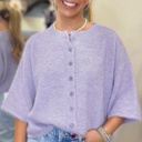  Modern Boxy 3/4 Sleeve Button Cardigan | S-XL