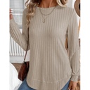  MY DREAM LIFE | Texture Rounded Hem Ribbed Knit Pullover | S-XL