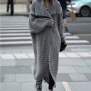 Large Gray Oversized Maxi Long Sweater Cardigan 