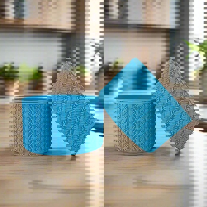 Rylie Cable Knit Silicone Tumbler Boot | Sky Blue