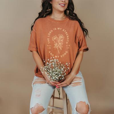 The Lord is My Strength T-Shirt, Comfort Colors Christian Shirt Christian Crewneck Faith-Based Apparel Gift for Christian Faith tee Faith top Christian bible verse tshirt