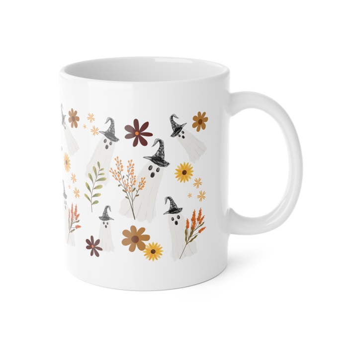 Ghost Witch Mug | Floral Halloween Coffee Cup