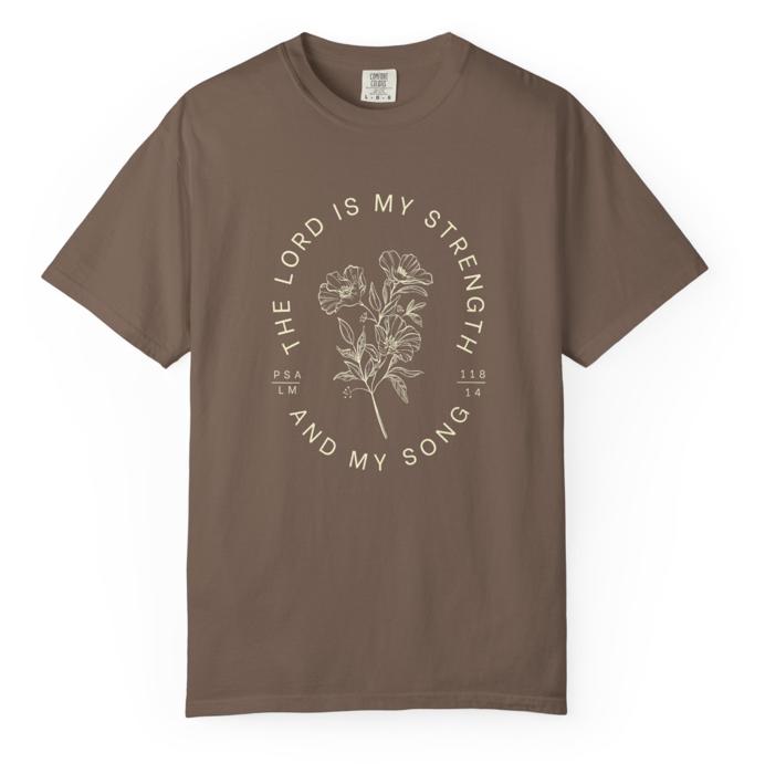 The Lord is My Strength T-Shirt, Comfort Colors Christian Shirt Christian Crewneck Faith-Based Apparel Gift for Christian Faith tee Faith top Christian bible verse tshirt