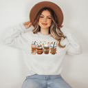  4 Fall Pumpkin Spice Drinks Crew Sweatshirt