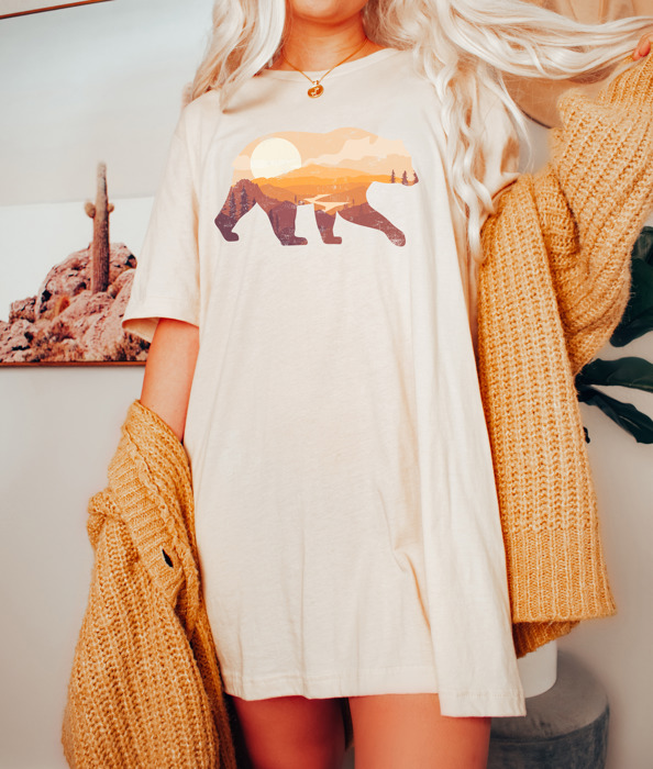 Bear Sunset Scene Tee