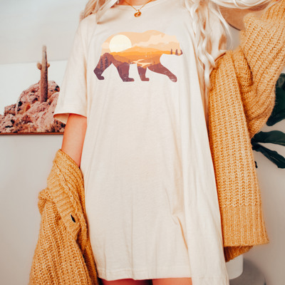 Bear Sunset Scene Tee