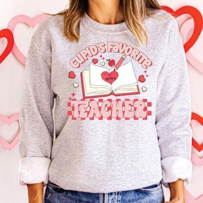 Cupid's Favorite Teacher Crew Sweatshirt