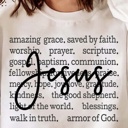  Jesus Words Sayings Crewneck Sweatshirt – Inspirational Christian Pullover, Faith Graphic Top, Uplifting Bible Verse Gift for Women
